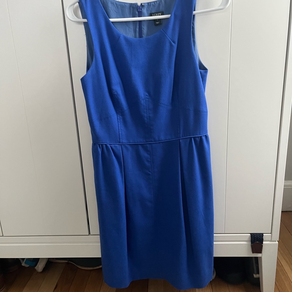 J. Crew Cobalt Blue Sleeveless Midi Sheath Dress